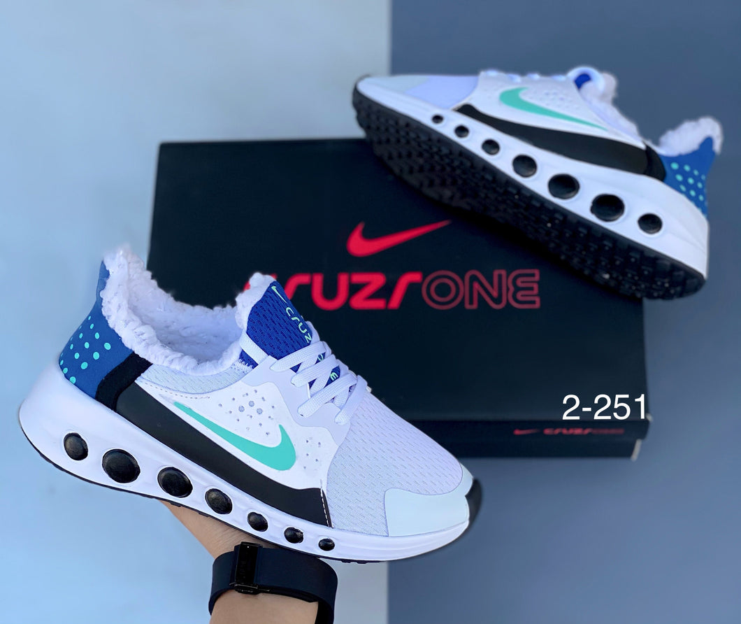 TENIS HOMBRE N1KE CRURZ ONE BLANCO AZUL CH VERDE AGUAMARINA