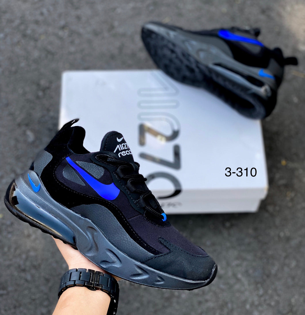 TENIS HOMBRE N1KE 270 REACT NEGRO CHULO AZUL