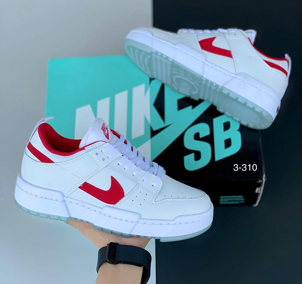 TENIS HOMBRE N1KE SB LOW BLANCO ROJO